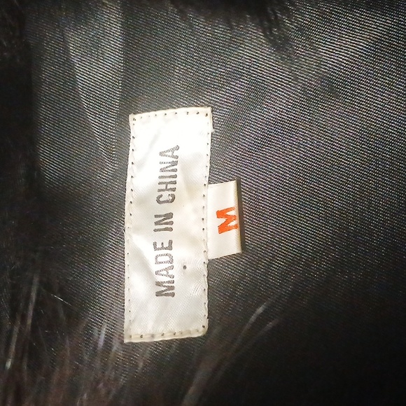 Dyed Rabbbit Fur Elegant Black Fur Jacket, Gentle Used, Sz Medium - Picture 4 of 7